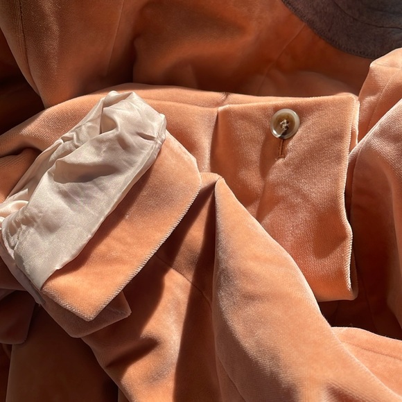Reiss Aubrie double breasted velvet jacket/blazer, in peach/pink color - Picture 9 of 17